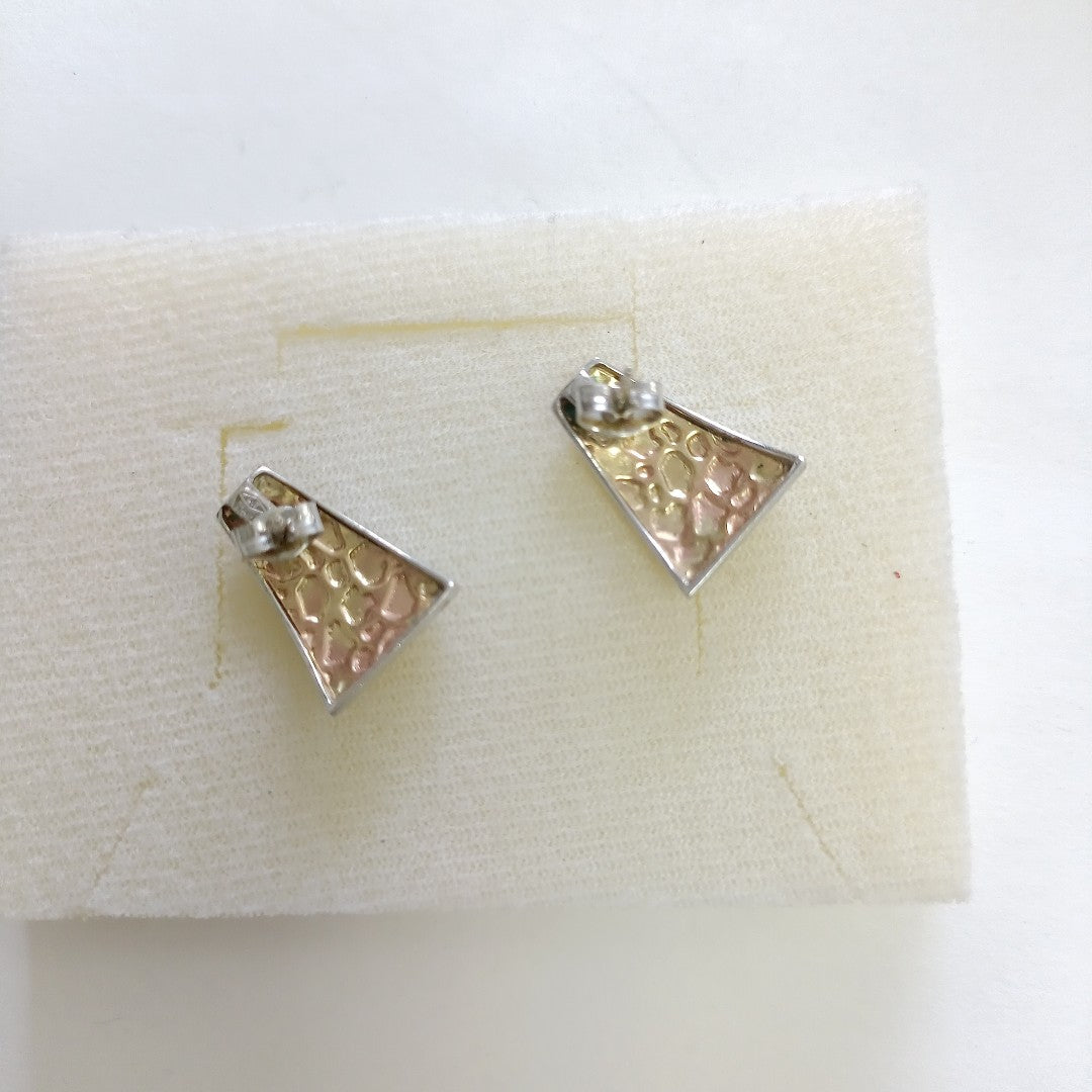ARETES PAR ORO COMBINADO 10 K 3,80 GRMS (SEMINUEVO)