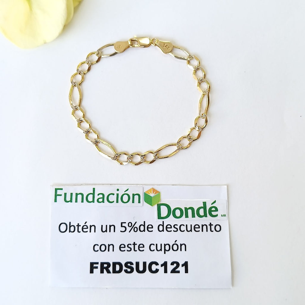 PULSERAS TEJIDO 3X1 ORO 14K 18 CM 5.9 GR (NUEVO)
