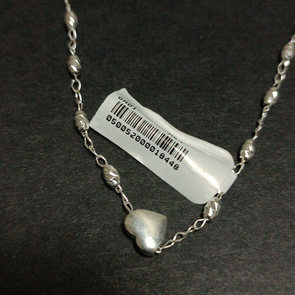 PULSERA TEJIDO CORAZON PLATA .925 18 CM 3.3 GR (NUEVO)