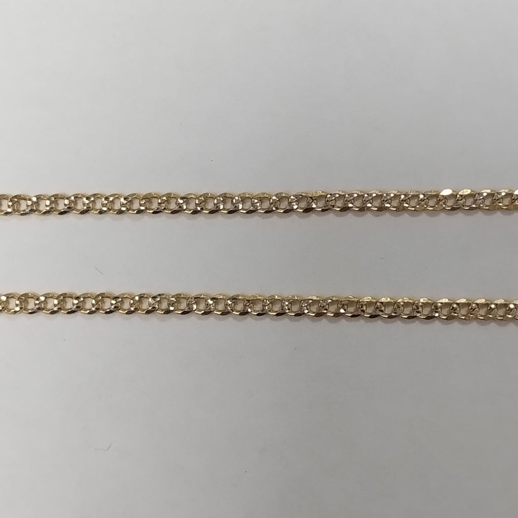 CADENAS BARBADA DIAMANTADA ORO 14K 55 CM 5.7 GR (NUEVO)