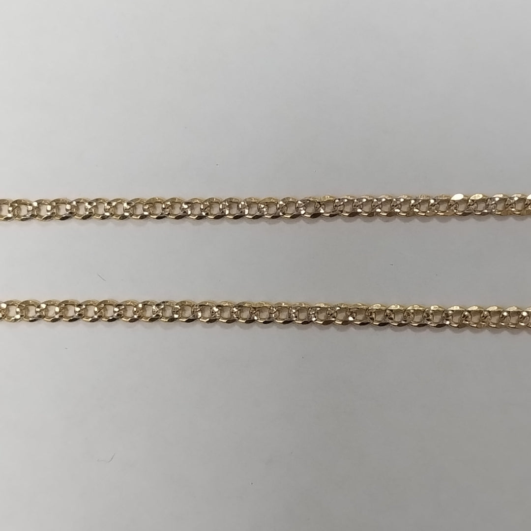 CADENAS BARBADA DIAMANTADA ORO 14K 55 CM 5.7 GR (NUEVO)