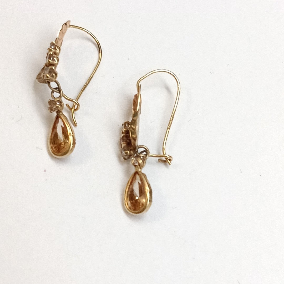 ARETES PAR ORO COMBINADO 14 K 1,90 GRMS (SEMINUEVO)