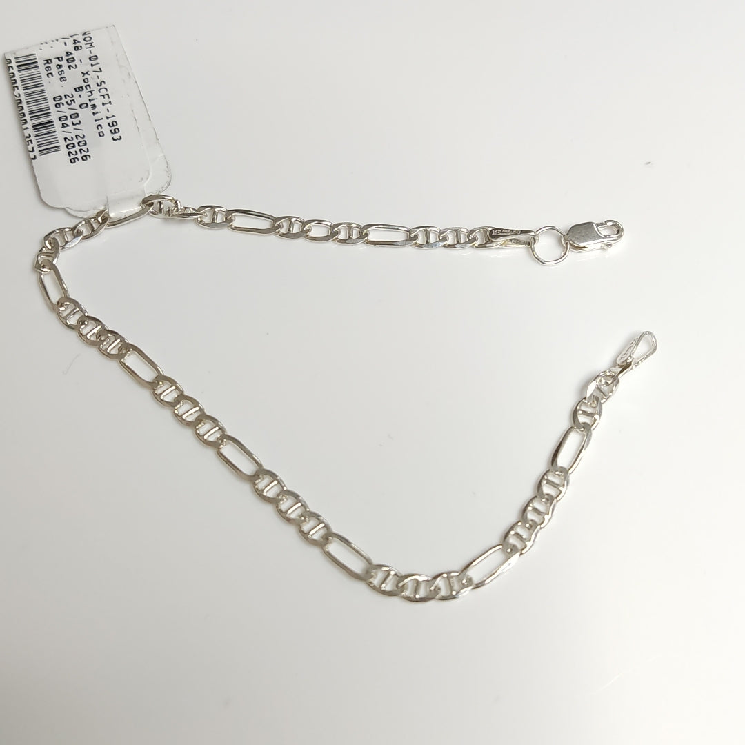 PULSERA TEJIDO 3X1 PLATA .925 16 CM 2.8 GR (NUEVO)