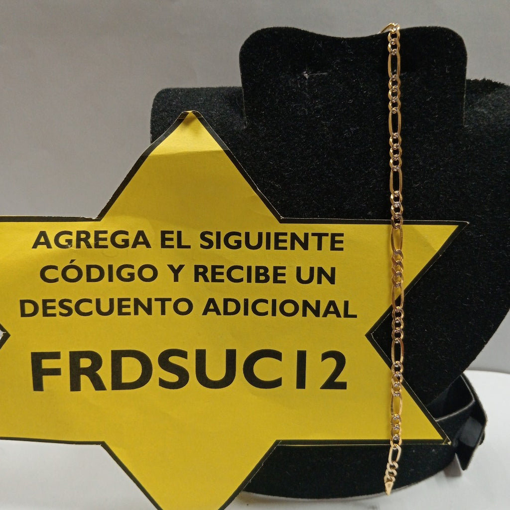 PULSERAS 3X1 DIAMANTADA ORO 14K 18 CM 2.9 GR (NUEVO)