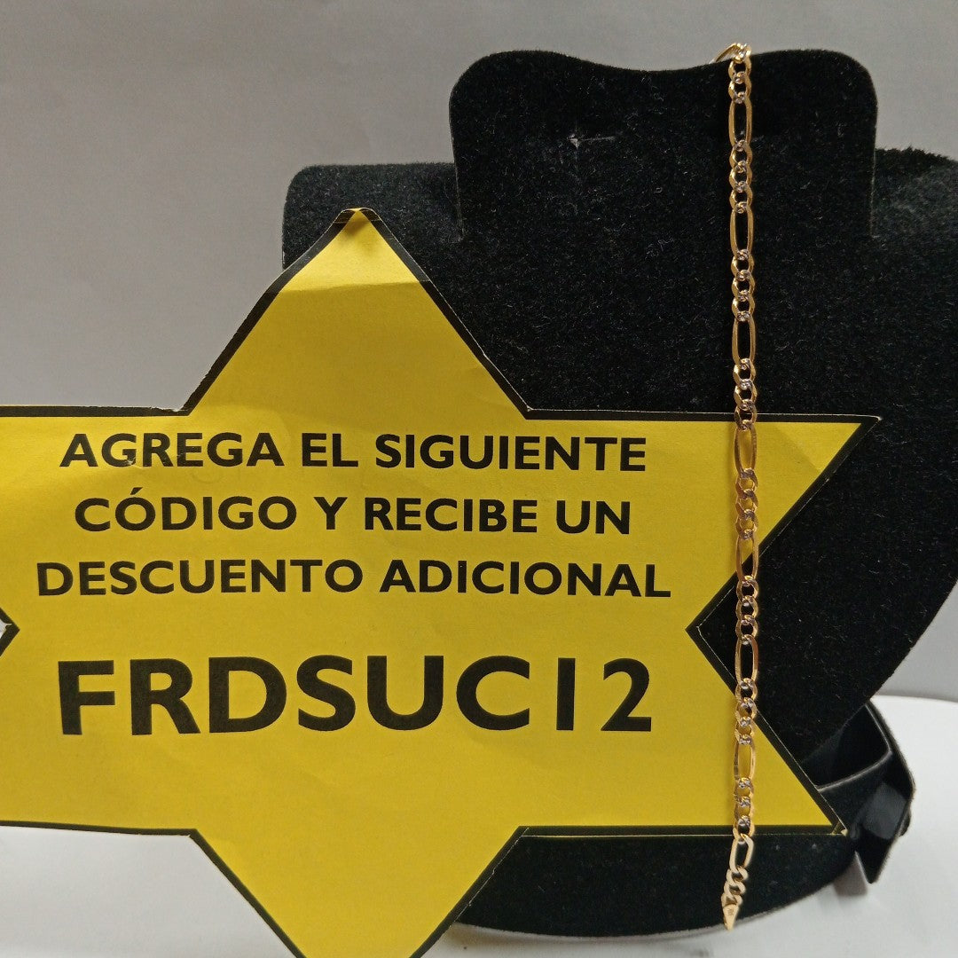 PULSERAS 3X1 DIAMANTADA ORO 14K 18 CM 2.9 GR (NUEVO)