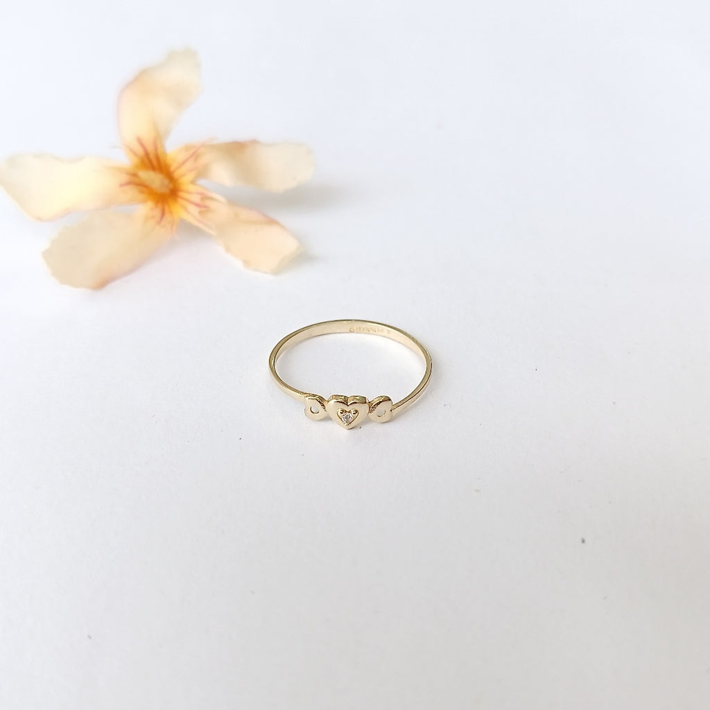 ANILLOS FIG CORAZON ORO 10K TALLA 7 0.8 GR (NUEVO)