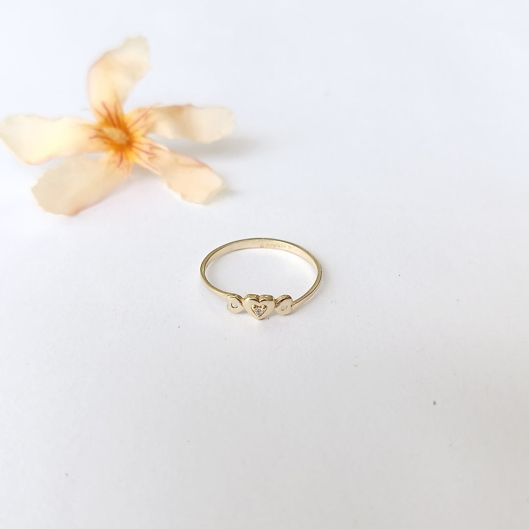ANILLOS FIG CORAZON ORO 10K TALLA 7 0.8 GR (NUEVO)