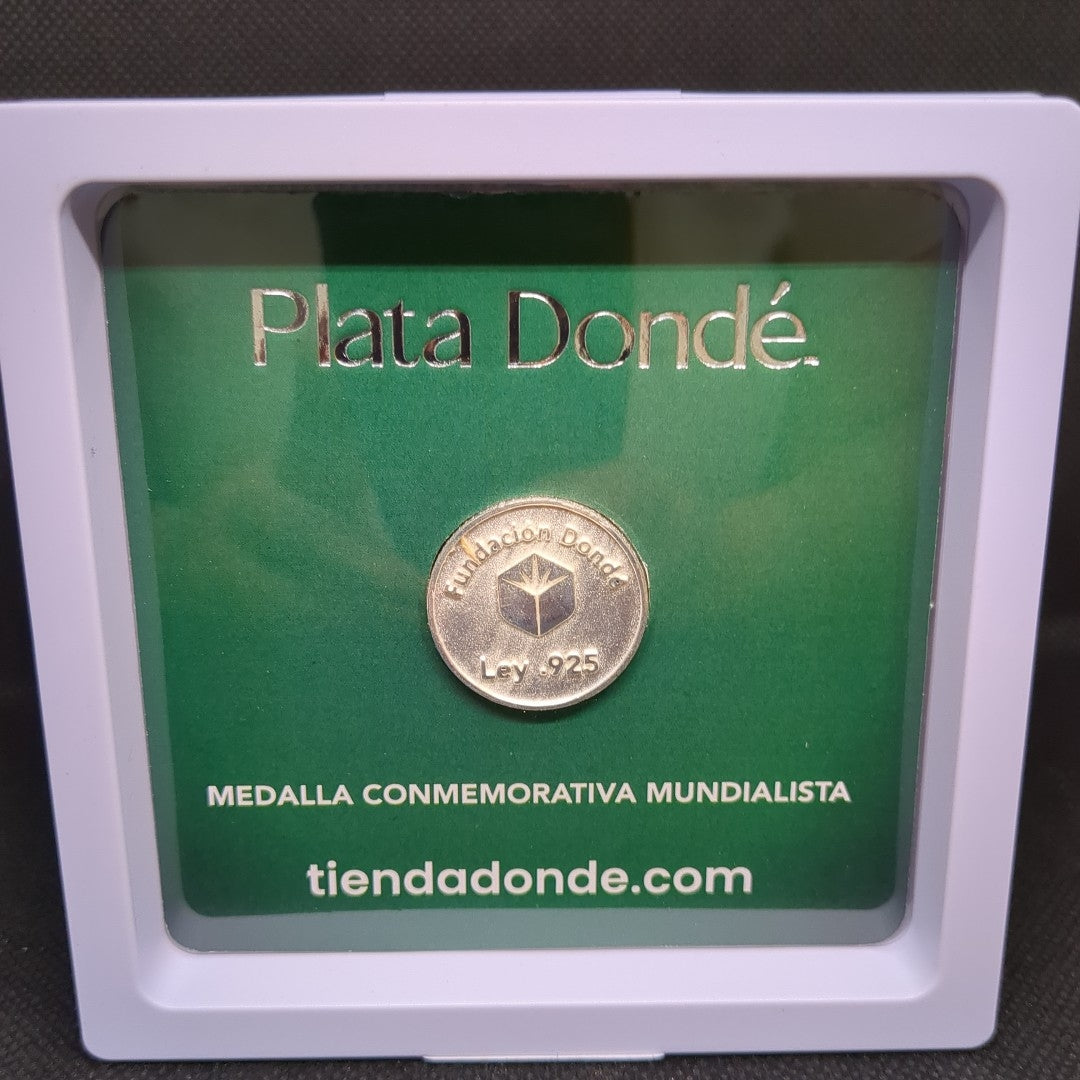 MEDALLA CONMEMORATIVA FRD FÚTBOL MOTIVO QUETZALCÓATL PLATA .925 11.9 GR (NUEVO)