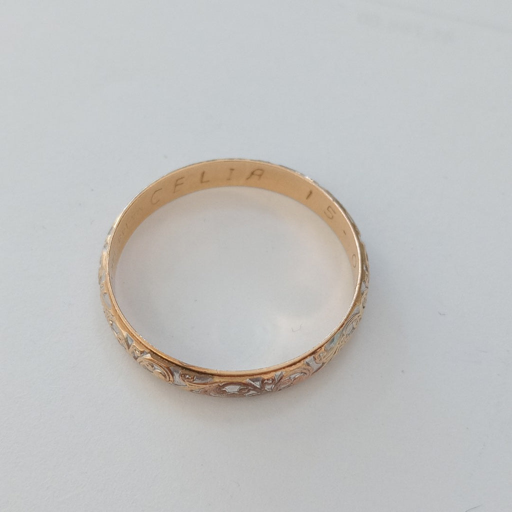 ANILLO ORO COMBINADO 14 K 3,50 GRMS (SEMINUEVO)