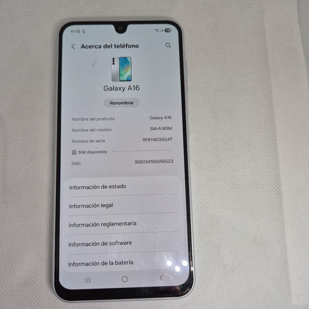 CELULAR SAMSUNG GALAXY A16 SM-A165M (2024) 128 GB 4 GB RAM (SEMINUEVO)