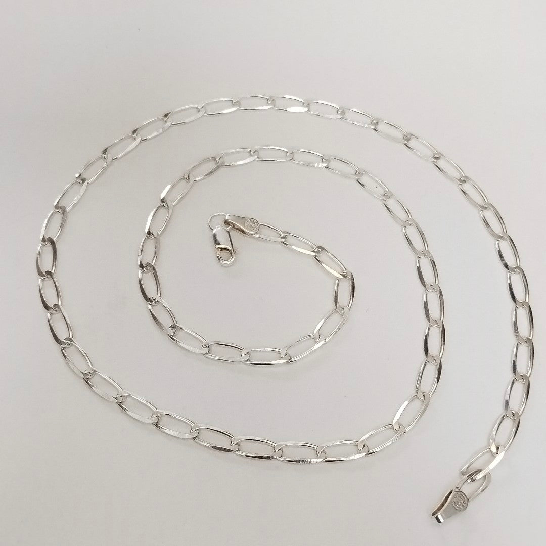 CADENA TEJIDO ESLABONES PLATA .925 55 CM 9.9 GR (NUEVO)