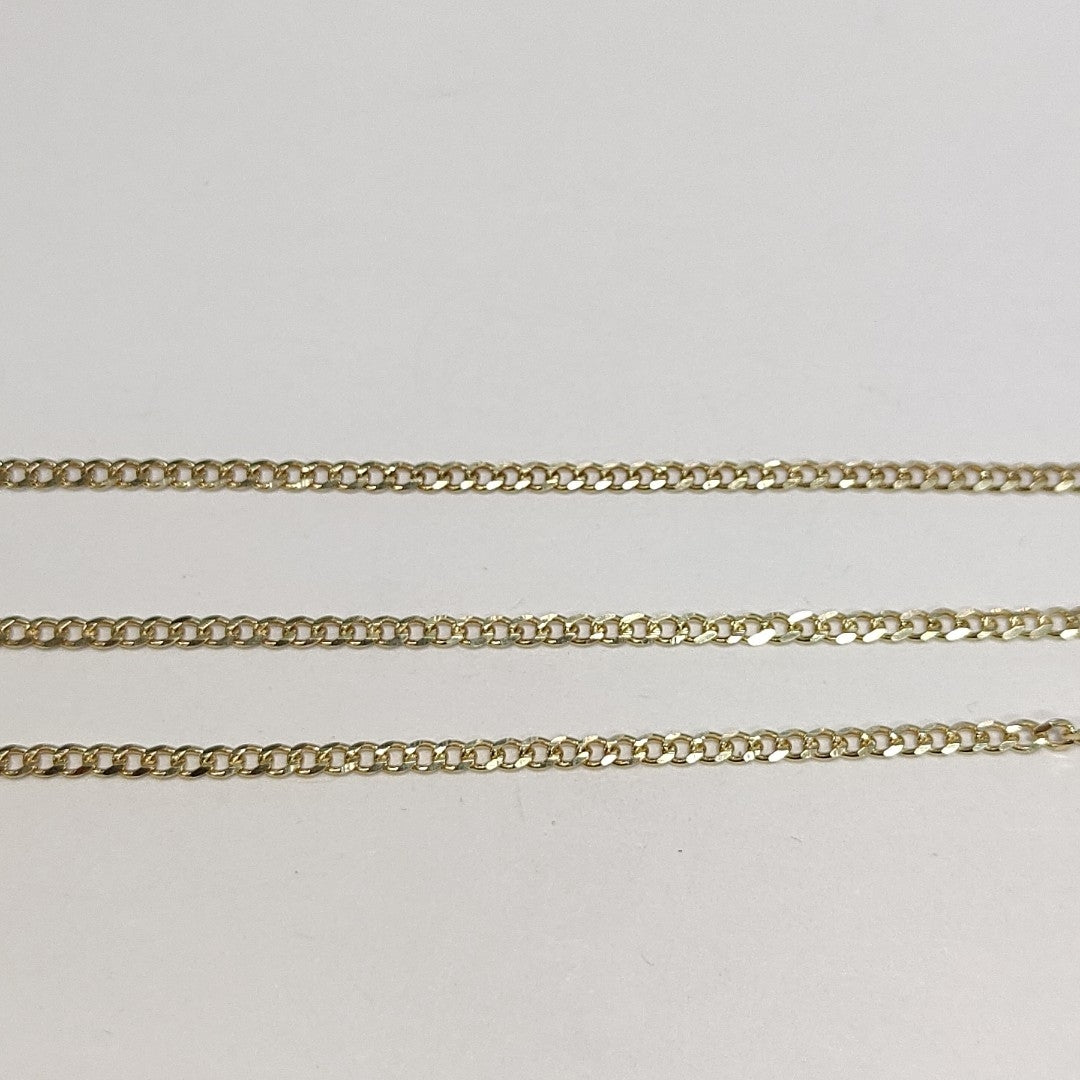 CADENAS TEJIDO BARBADA ORO 10K 55 CM 3.8 GR (NUEVO)