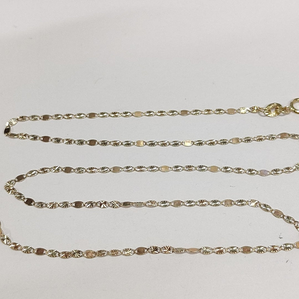 CADENAS TEJIDO GUCHI ORO 10K 40 A 45 CM 1.4 GR (NUEVO)