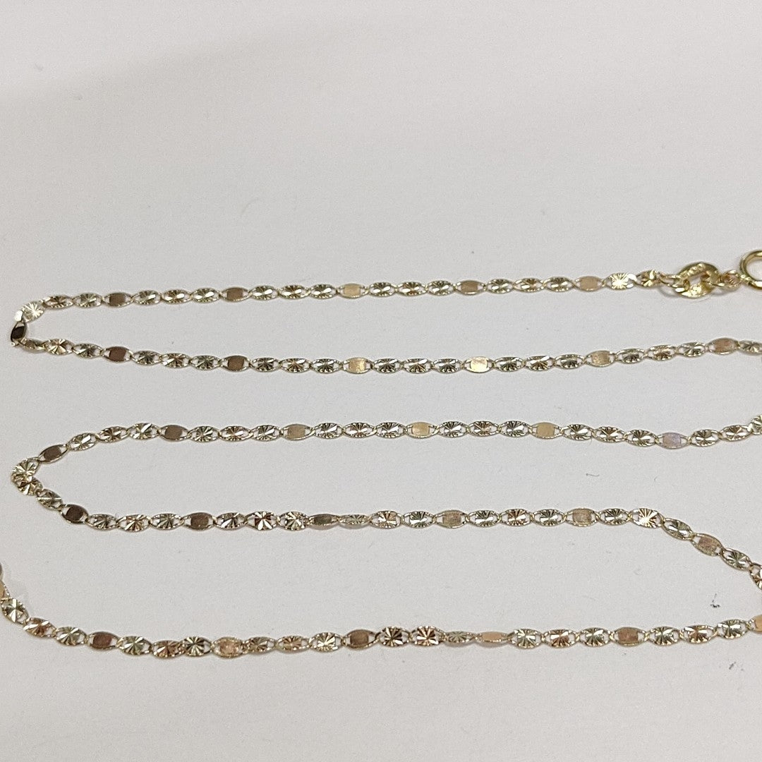 CADENAS TEJIDO GUCHI ORO 10K 40 A 45 CM 1.4 GR (NUEVO)