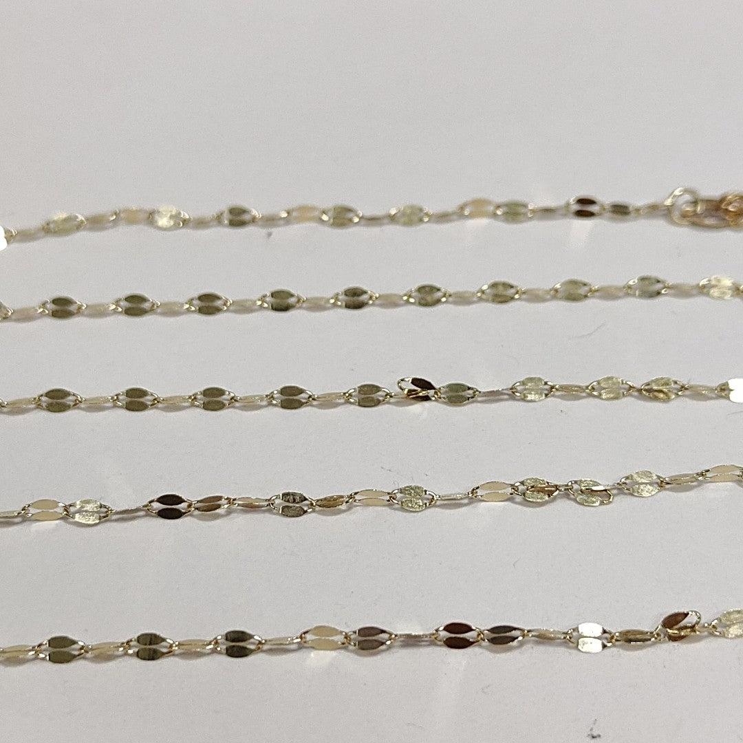 CADENAS TEJIDO ESPECIAL ORO 10K 40 A 45 CM 1 GR (NUEVO)