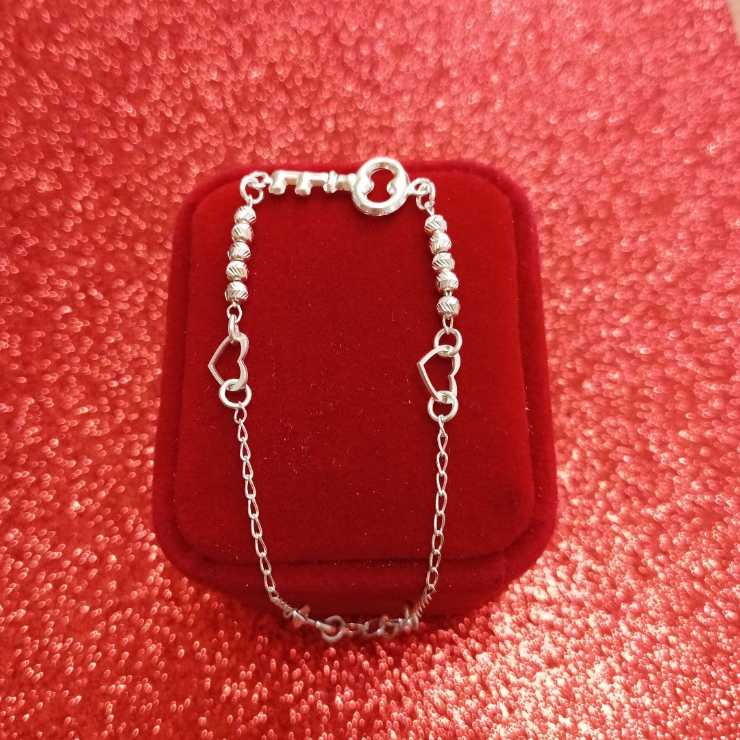 PULSERA TEJIDO LLAVE PLATA .925 18 CM 2.3 GR (NUEVO)