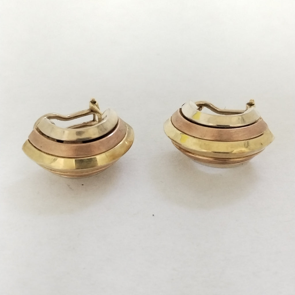 ARETES PAR ORO COMBINADO 14 K 6,50 GRMS (SEMINUEVO)