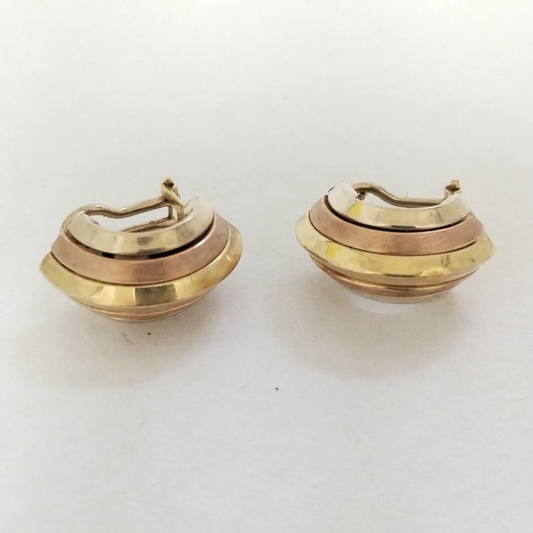 ARETES PAR ORO COMBINADO 14 K 6,50 GRMS (SEMINUEVO)