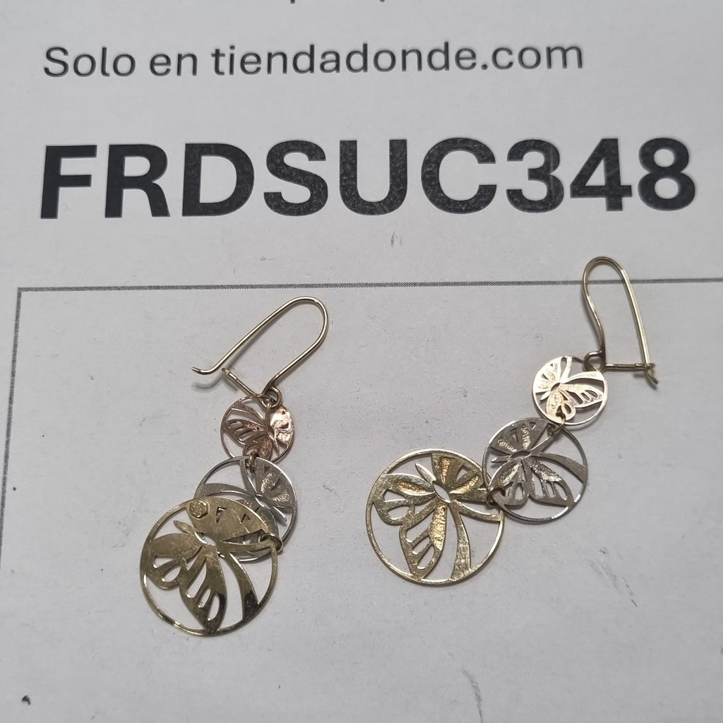 ARETES PAR ORO COMBINADO 14 K 2.7 GRMS (SEMINUEVO)