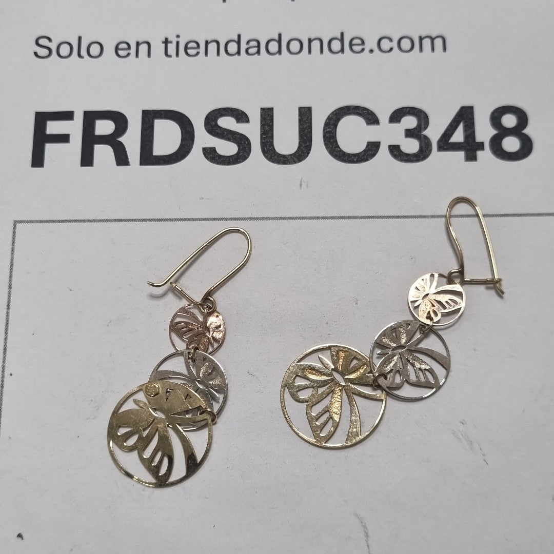 ARETES PAR ORO COMBINADO 14 K 2.7 GRMS (SEMINUEVO)