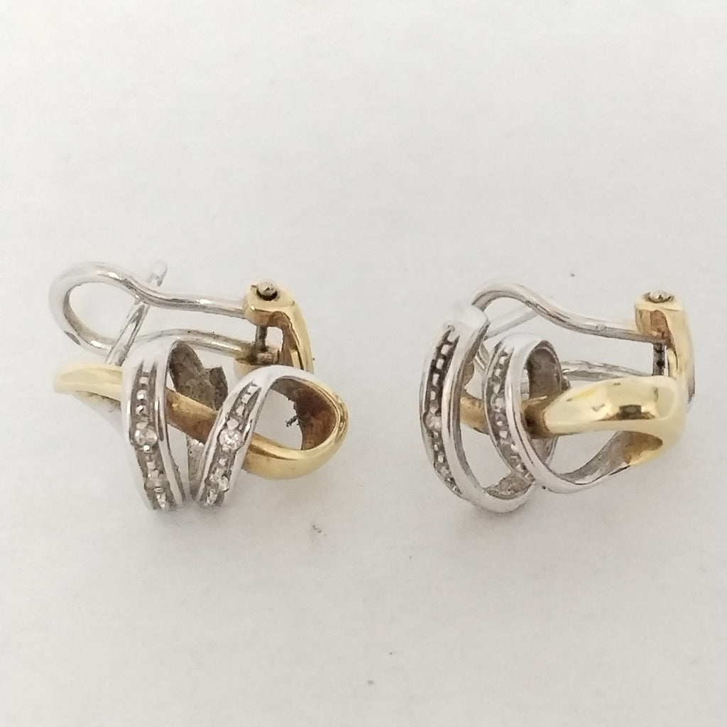 ARETES PAR ORO COMBINADO 14 K 6,10 GRMS (SEMINUEVO)