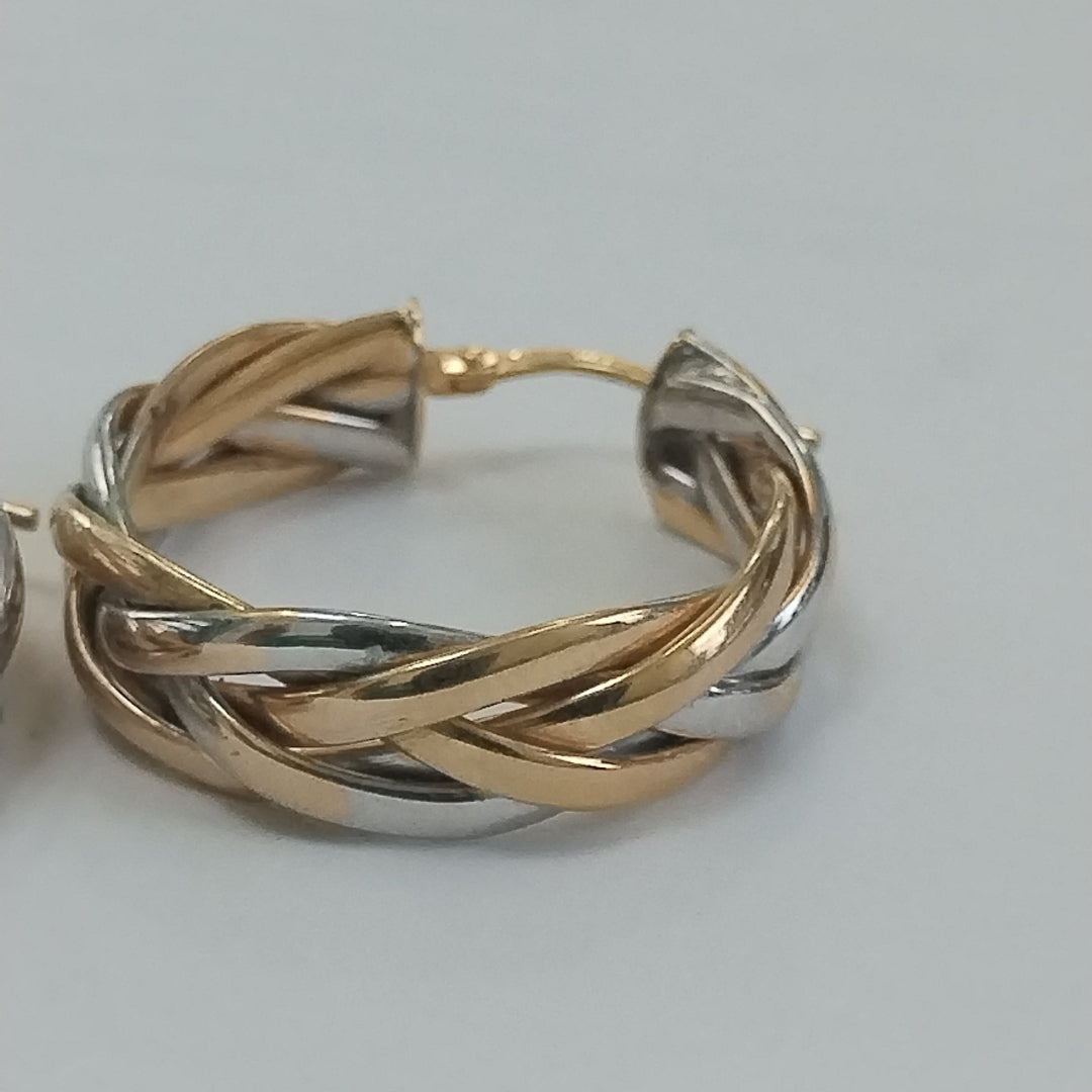 ARRACADAS PAR ORO, ORO BLANCO 14 K 6.6 GRMS (SEMINUEVO)