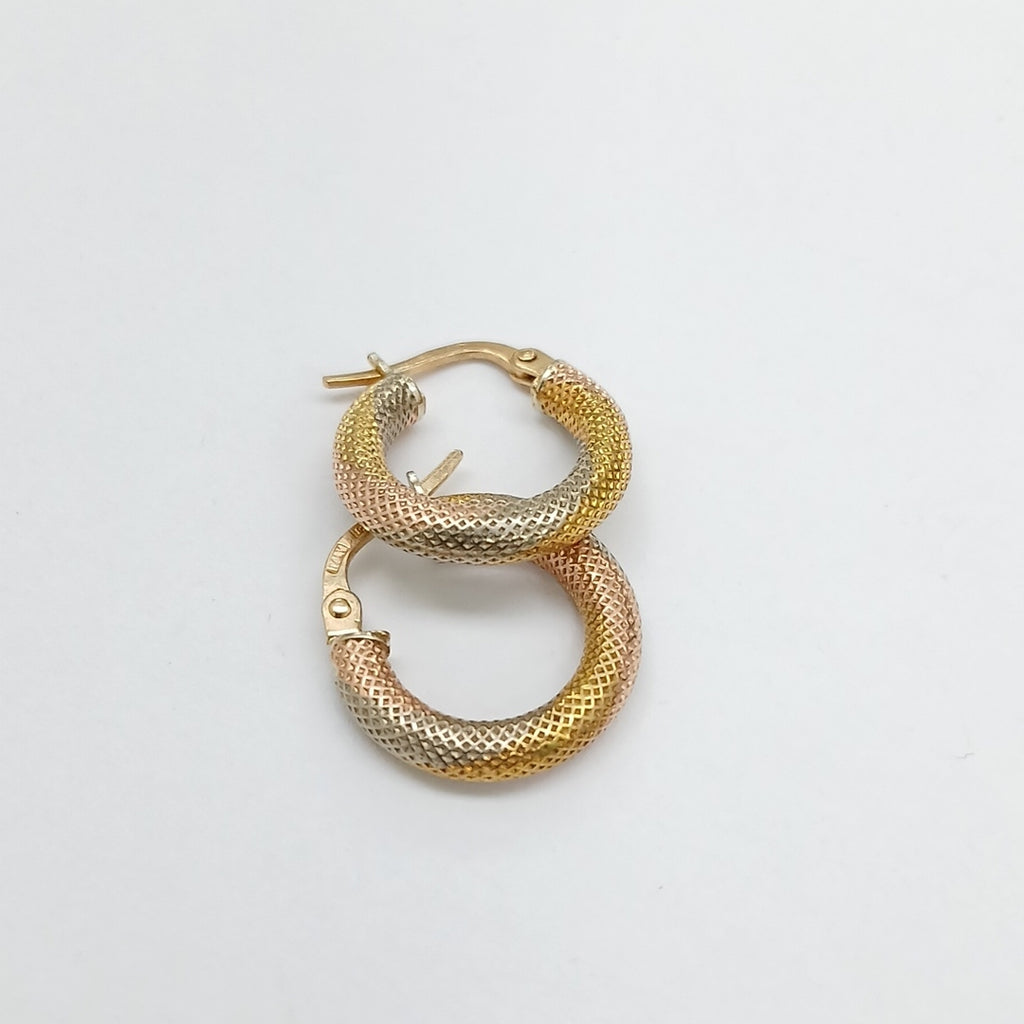 ARRACADAS PAR ORO, ORO COMBINADO 14 K 1.9 GRMS (SEMINUEVO)