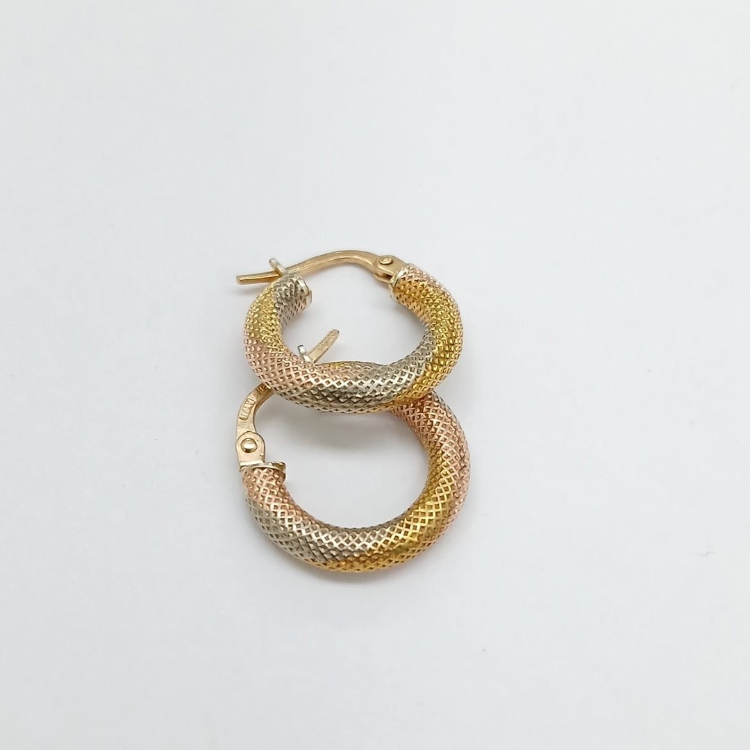 ARRACADAS PAR ORO, ORO COMBINADO 14 K 1.9 GRMS (SEMINUEVO)
