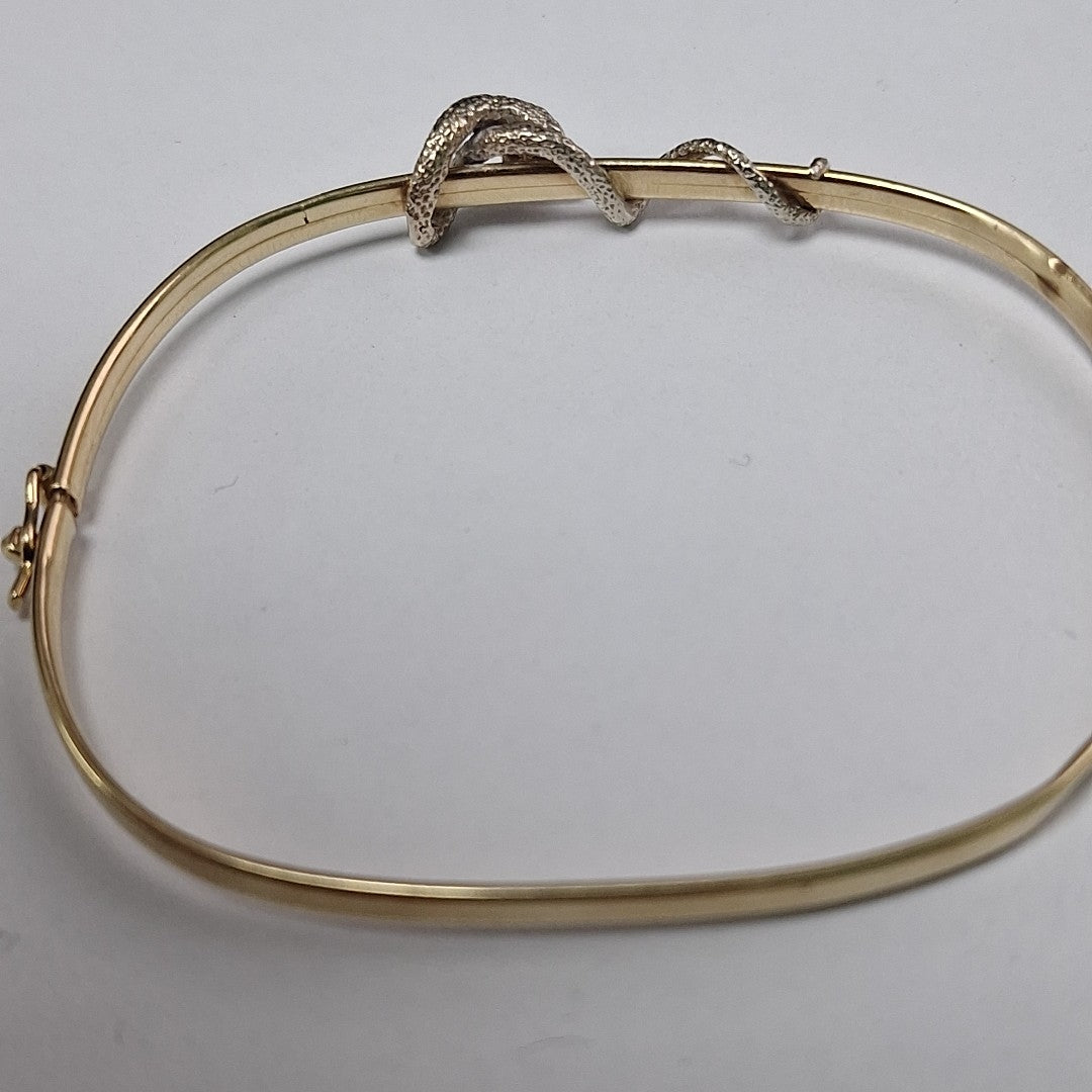 PULSERA RIGIDA ORO COMBINADO 14 K 5.5 GRMS (SEMINUEVO)