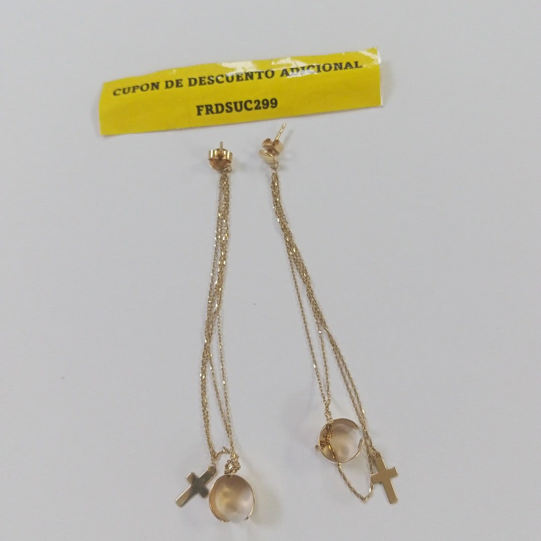 BROQUELES PAR ORO 14 K 3.8 GRMS (SEMINUEVO)
