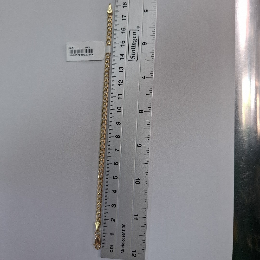 PULSERAS TEJIDO BARBADA ORO 14K 18 CM 4.8 GR (NUEVO)