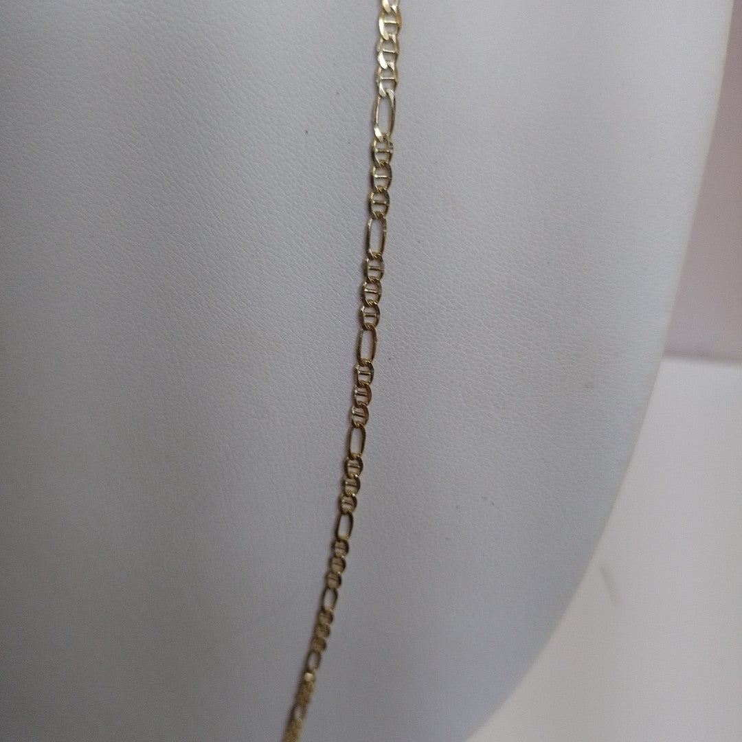 CADENAS TEJIDO FIGARO GUCHI ORO 10K 60 CM 5.3 GR (NUEVO)