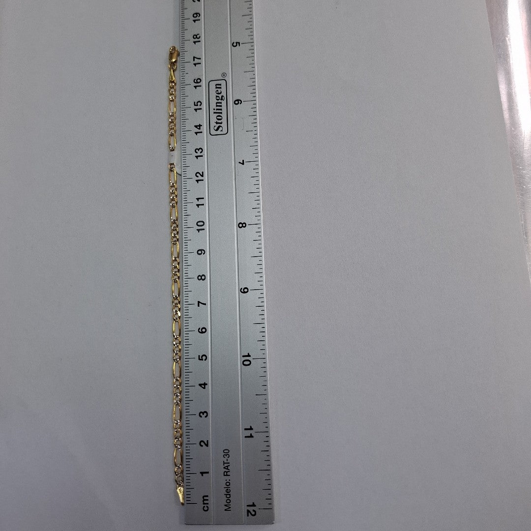 PULSERAS 3X1 DIAMANTADA ORO 14K 18 CM 3 GR (NUEVO)
