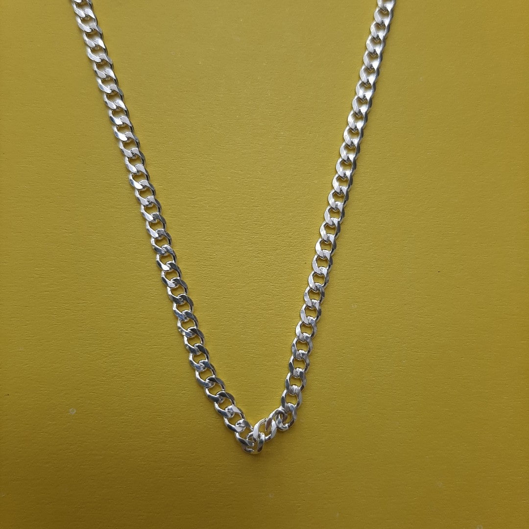 CADENA TEJIDO BARBADO PLATA .925 60 CM 5.5 GR (NUEVO)