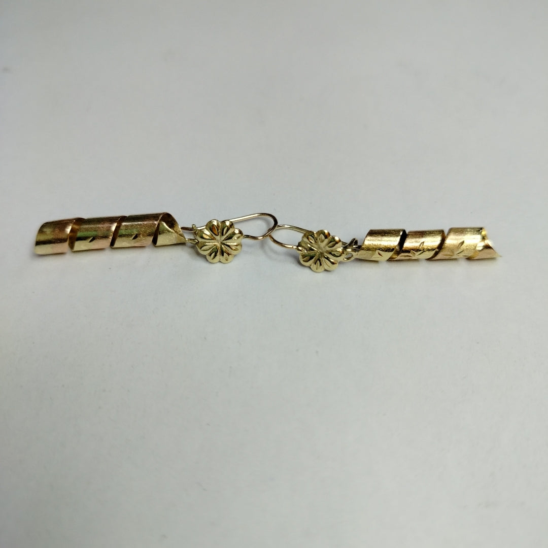 ARETES PAR ORO, ORO COMBINADO 10 K 1.3 GRMS (SEMINUEVO)
