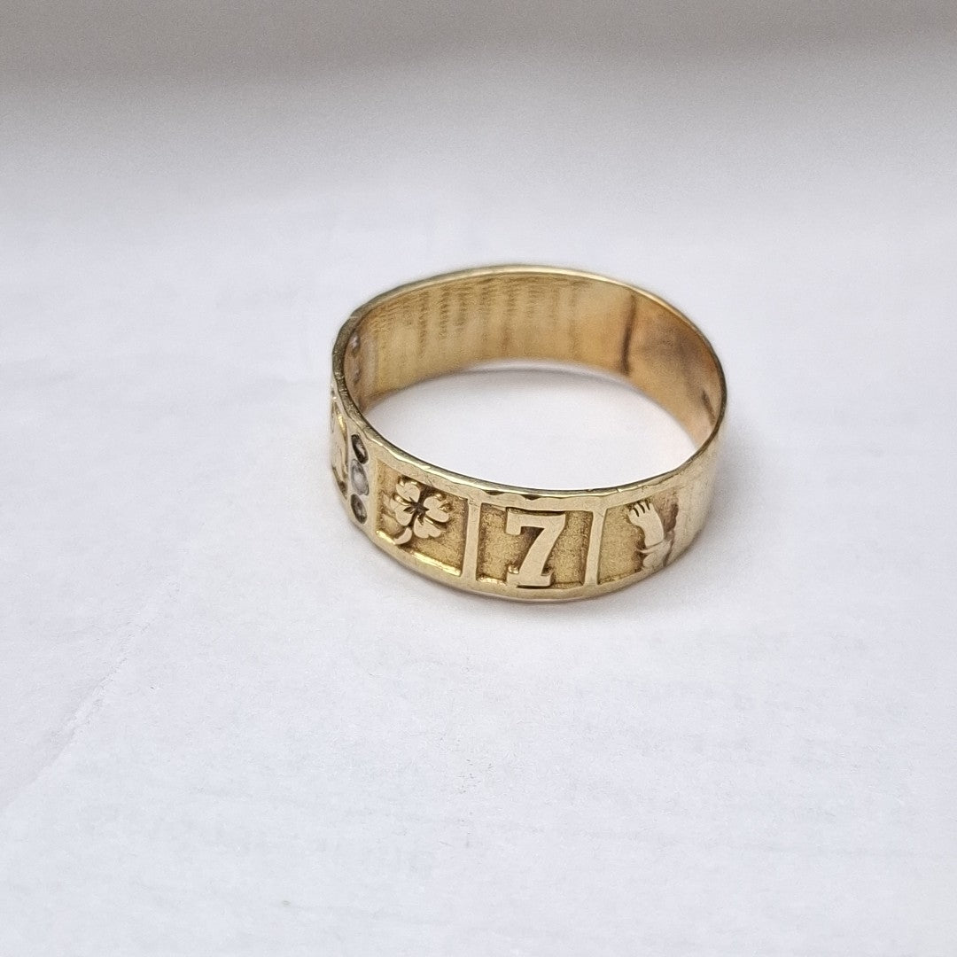 ARGOLLA DE LA SUERTE ORO 14 K 4,20 GRMS (SEMINUEVO)