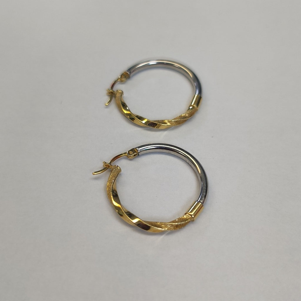 ARRACADAS PAR ORO COMBINADO 14 K 2.7 GRMS (SEMINUEVO)