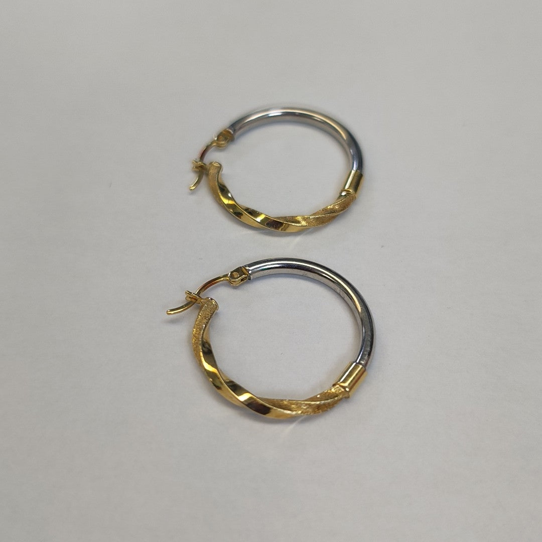 ARRACADAS PAR ORO COMBINADO 14 K 2.7 GRMS (SEMINUEVO)