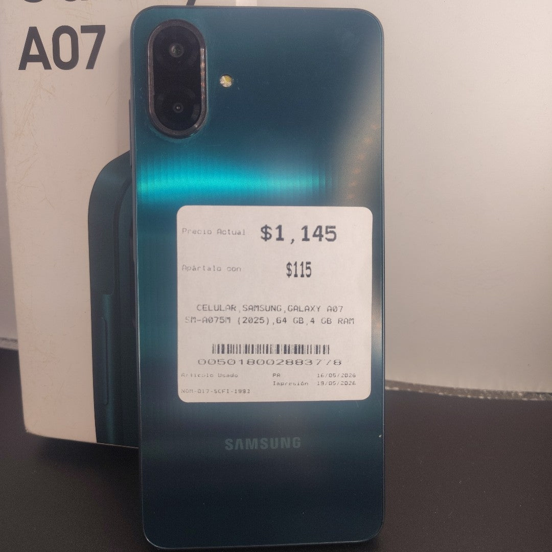 CELULAR SAMSUNG GALAXY A07 SM-A075M (2025) 64 GB 4 GB RAM
