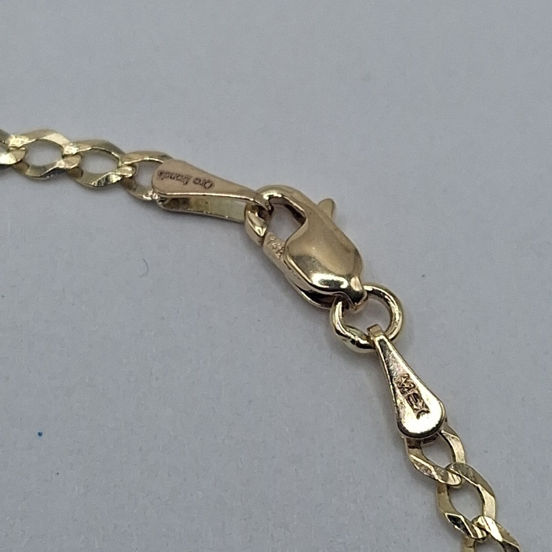 CADENAS TEJIDO BARBADA ORO 14K 60 CM 5.4 GR (NUEVO)