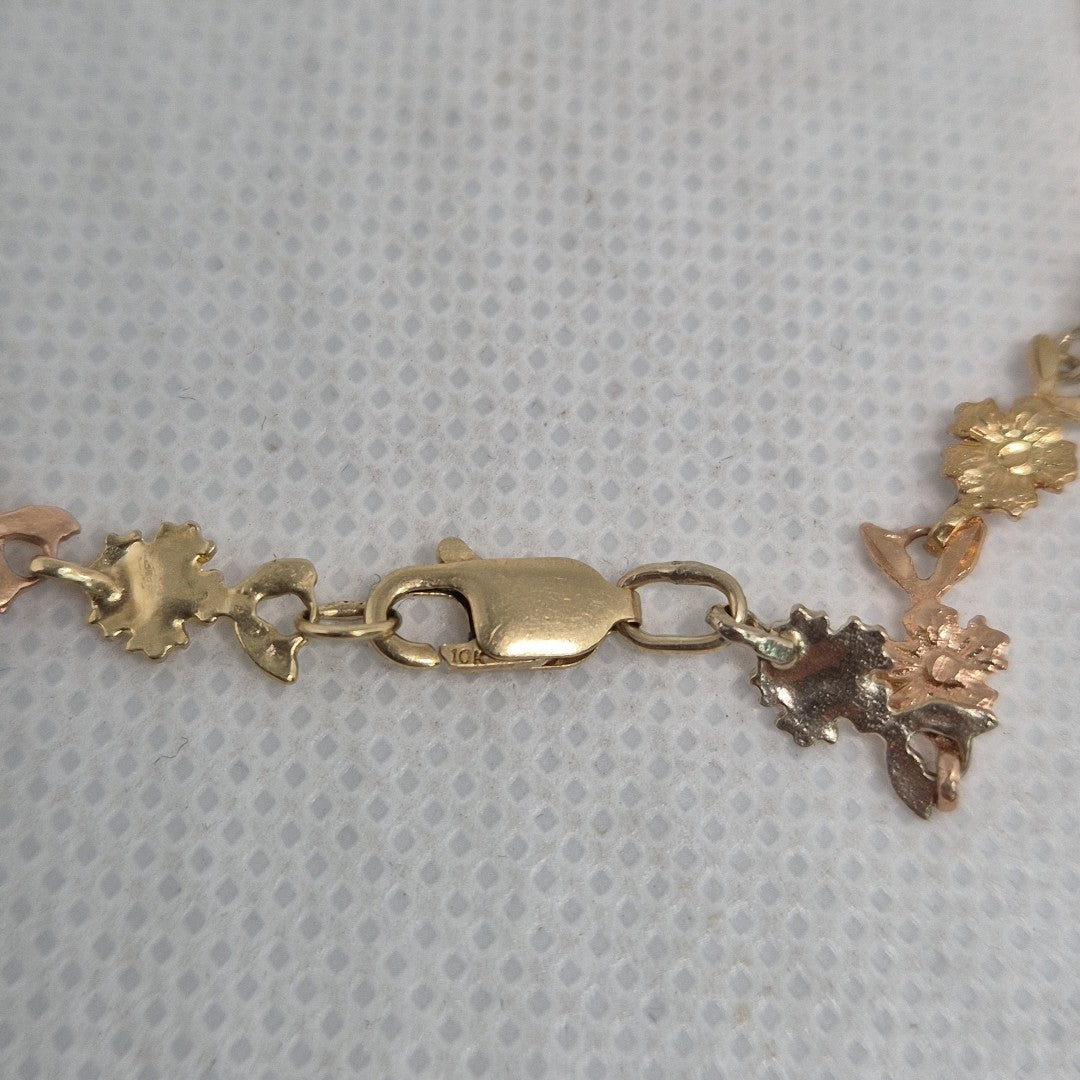 PULSERA ORO COMBINADO 10 K 4.6 GRMS (SEMINUEVO)