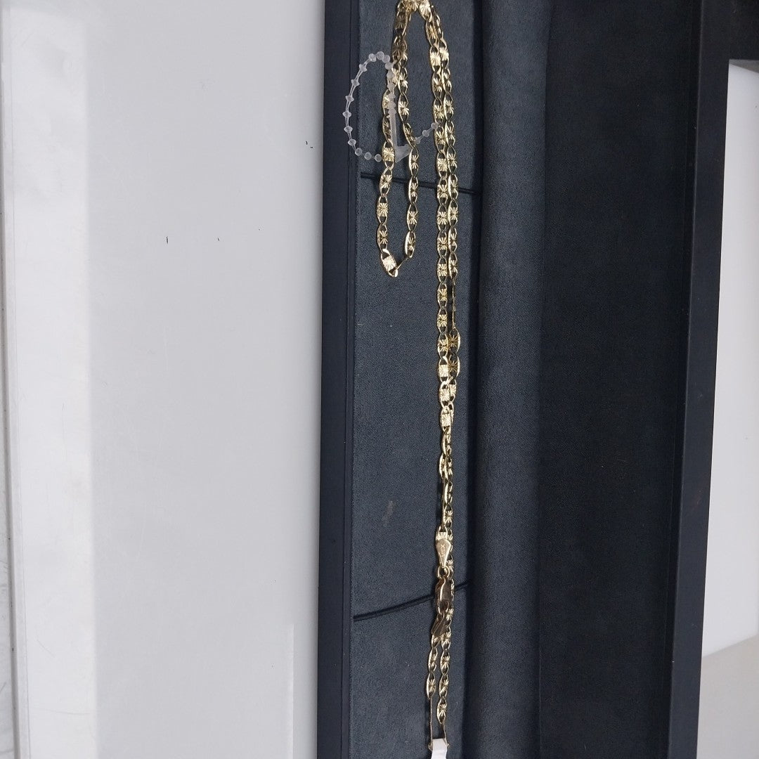 CADENAS TEJIDO GUCHI ORO 14K 55 CM 7.2 GR (NUEVO)