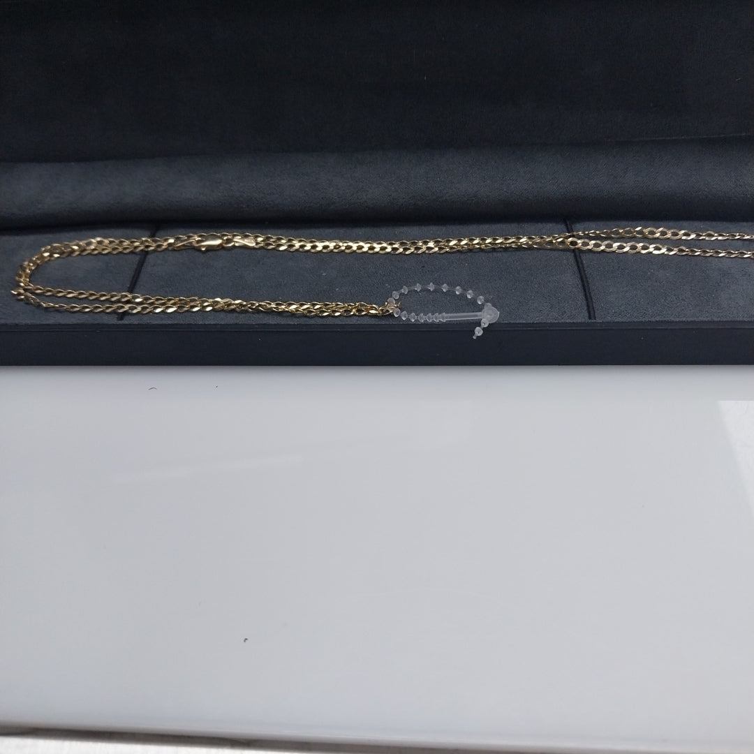 CADENAS TEJIDO BARBADA ORO 14K 60 CM 5.4 GR (NUEVO)