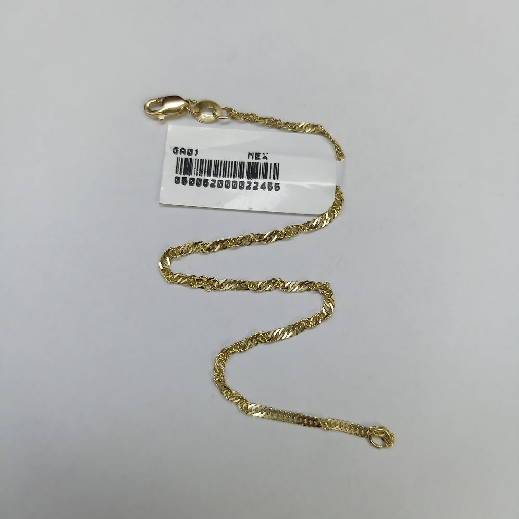 PULSERAS TEJIDO MEDIO TZL ORO 14K 18 CM 1.3 GR (NUEVO)