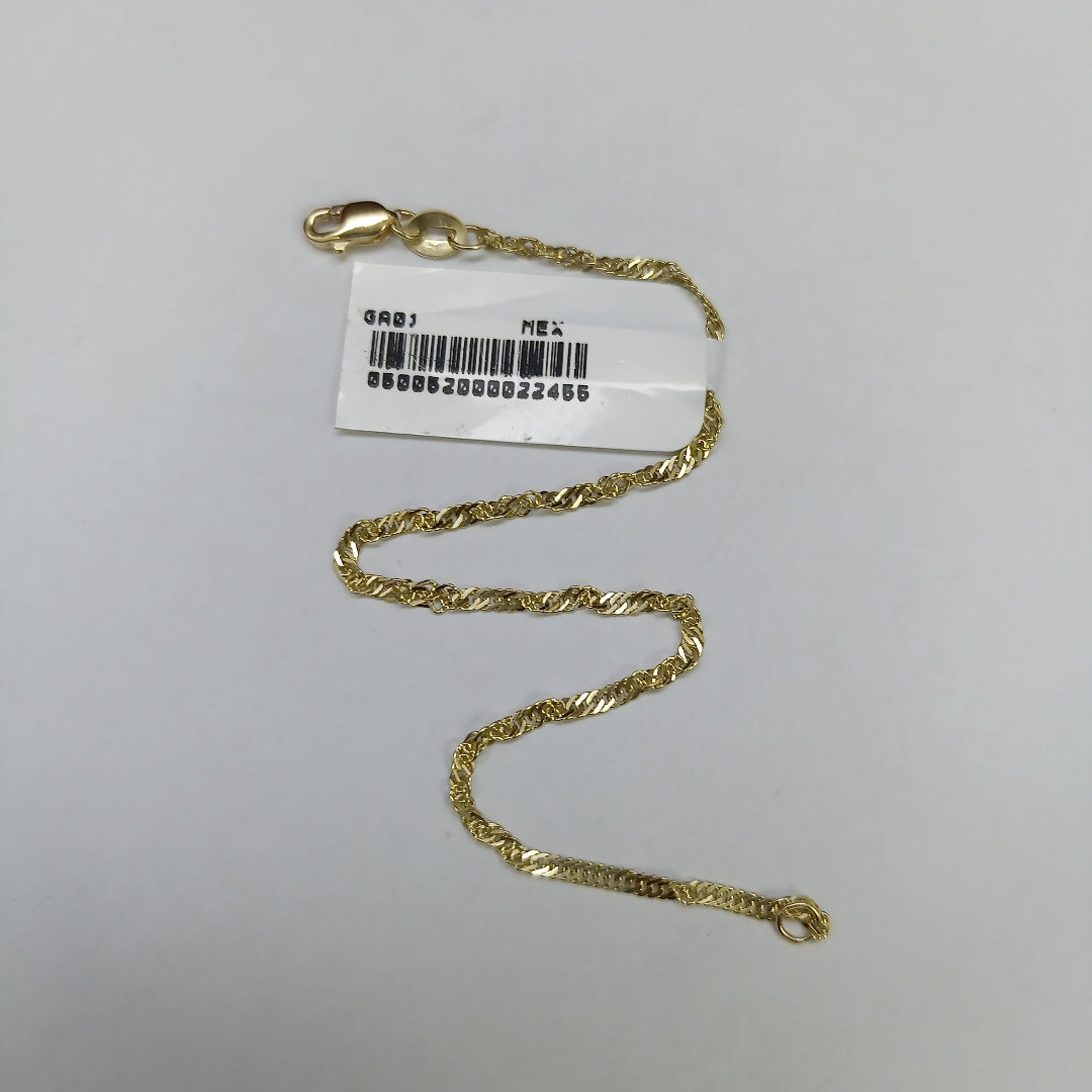 PULSERAS TEJIDO MEDIO TZL ORO 14K 18 CM 1.3 GR (NUEVO)