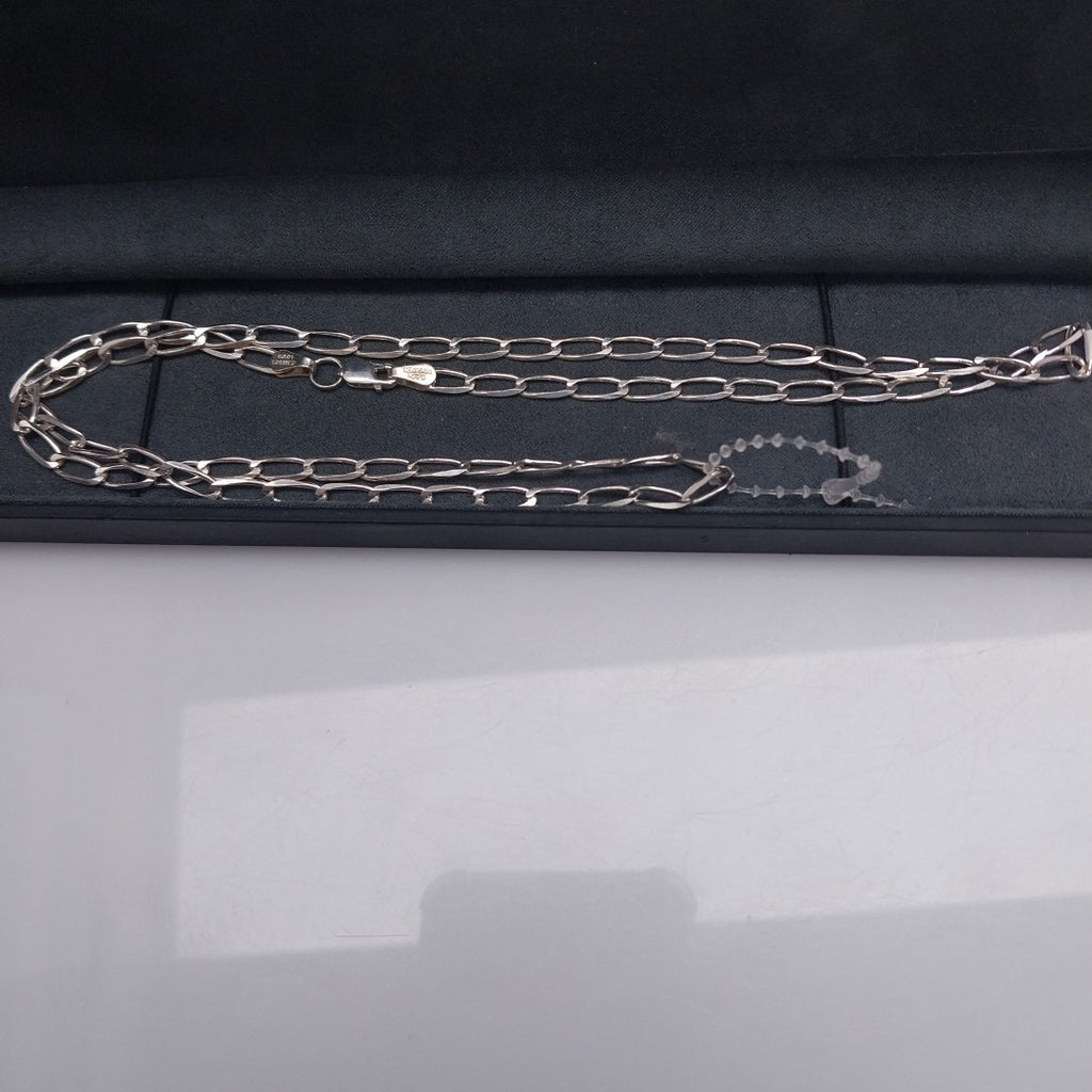 CADENA TEJIDO ESLABONES PLATA .925 60 CM 10.8 GR (NUEVO)