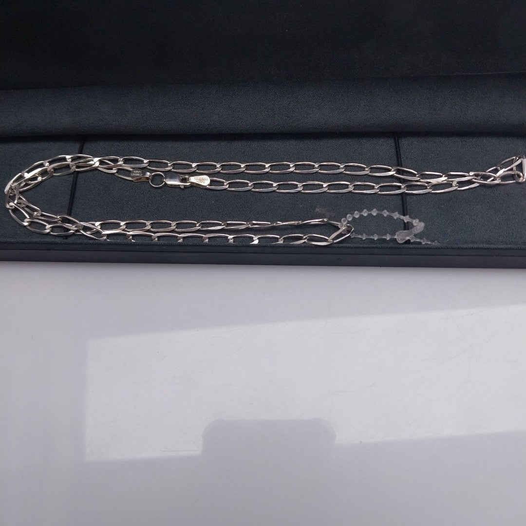 CADENA TEJIDO ESLABONES PLATA .925 60 CM 10.8 GR (NUEVO)