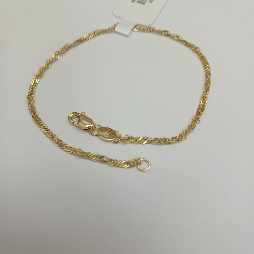 PULSERAS TEJIDO MEDIO TZL ORO 14K 18 CM 1.3 GR (NUEVO)