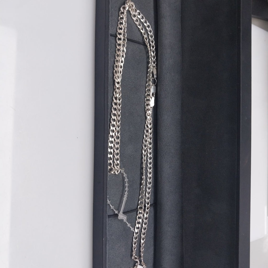 CADENA TEJIDO BARBADO PLATA .925 60 CM 13.6 GR (NUEVO)
