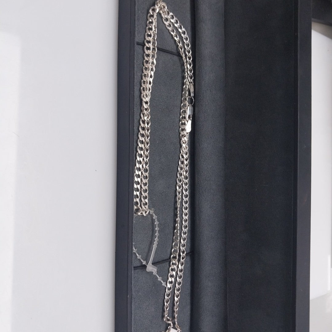 CADENA TEJIDO BARBADO PLATA .925 60 CM 13.6 GR (NUEVO)